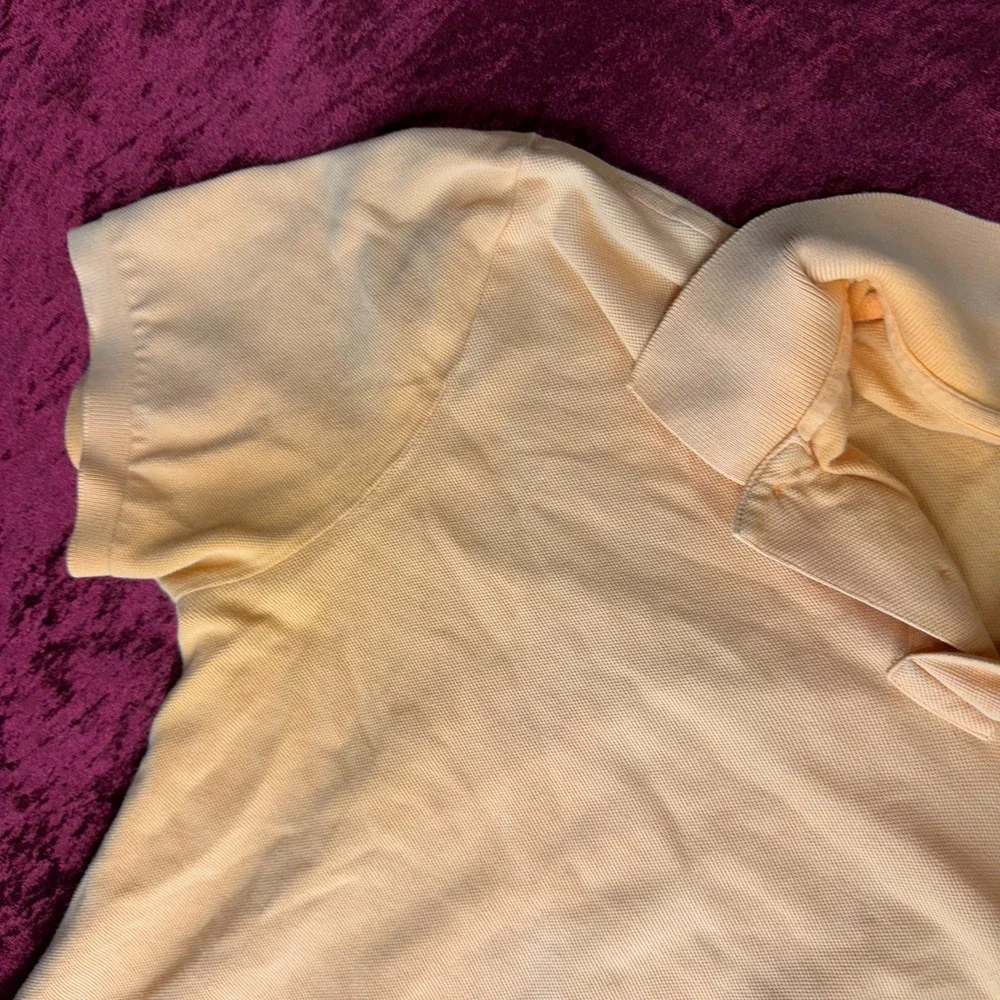 Ralph Lauren Polo Shirt Mens Large Peach Orange Golf Performance Blue Pony Logo‎